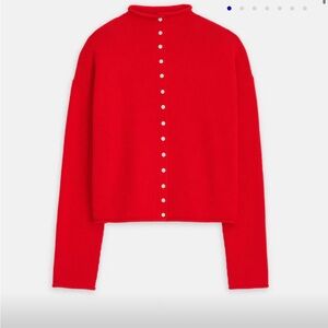 Alex Mill Taylor Rollneck Cardigan in Cotton Cashmere - size XS red